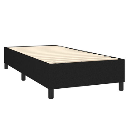 Cama Box Spring Colchón Y Luces Led Tela Negro 80x200 Cm / Vetonek_4