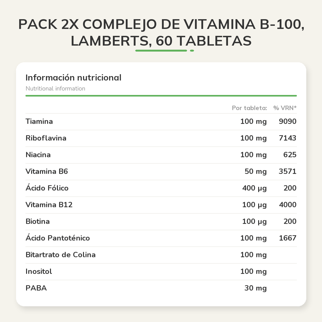Información nutricional