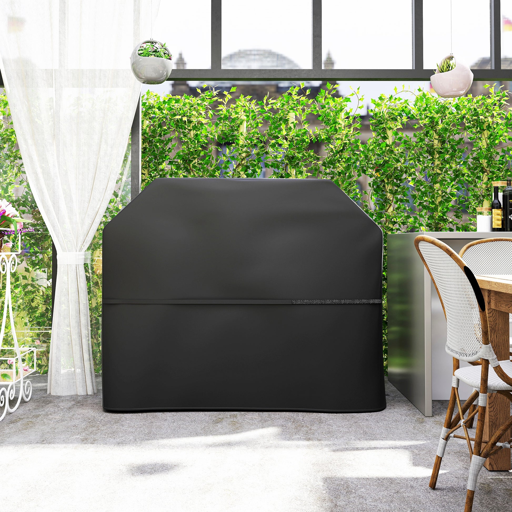 Outsunny Funda Para Barbacoa Exterior Impermeable Con Cierres De Velcro_3