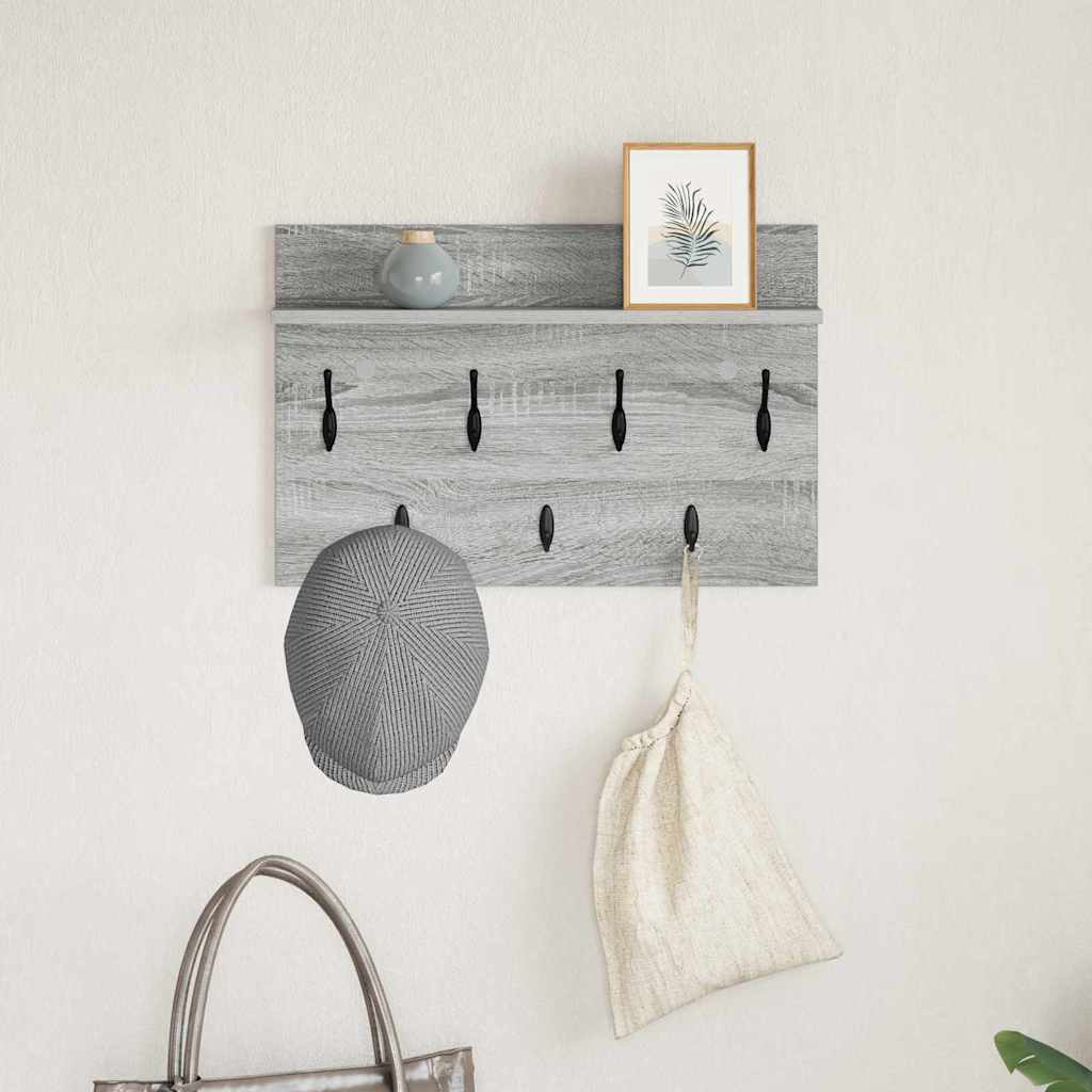 Perchero De Pared Con Estante Gris Sonoma 60 X 40 X 12 Cm_3