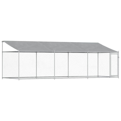 Jaula De Perros Techo Y Puerta Acero Galvanizado Gris 6x2x2 M_0