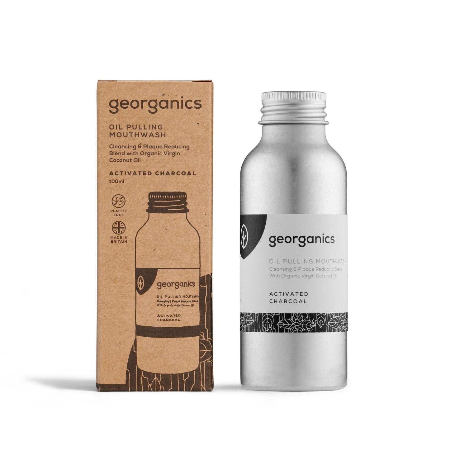 Enjuague Bucal con Aceite de Coco Carbón Activado Georganics 100 ml