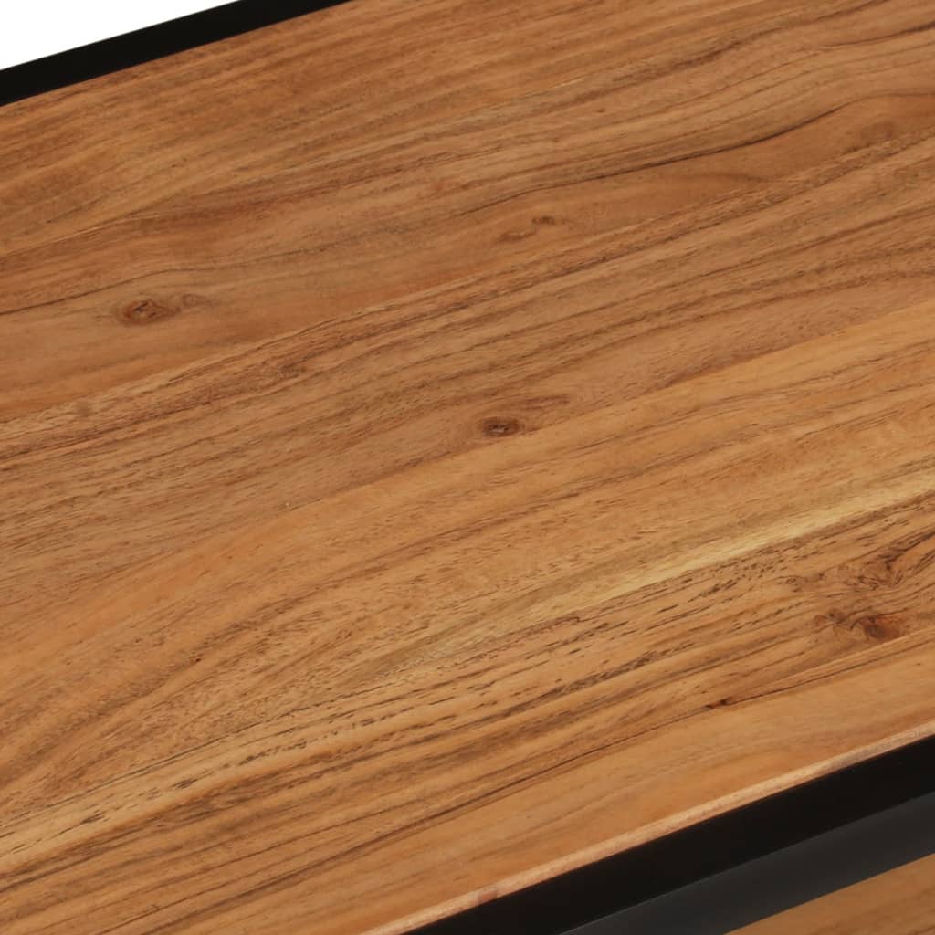 Mesa De Centro De Madera Maciza Acacia 90x45x35 Cm_3