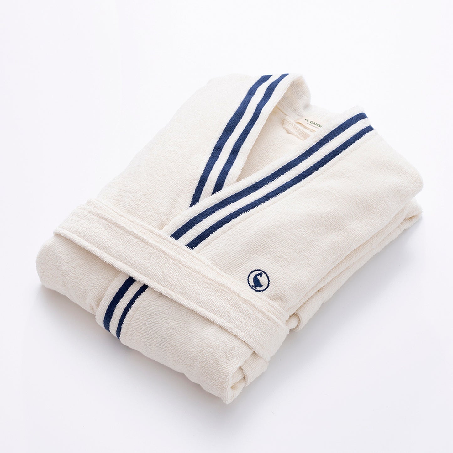 Albornoz Crudo S/m 320gsm 100% Algodón Con Logo Bordado El Ganso