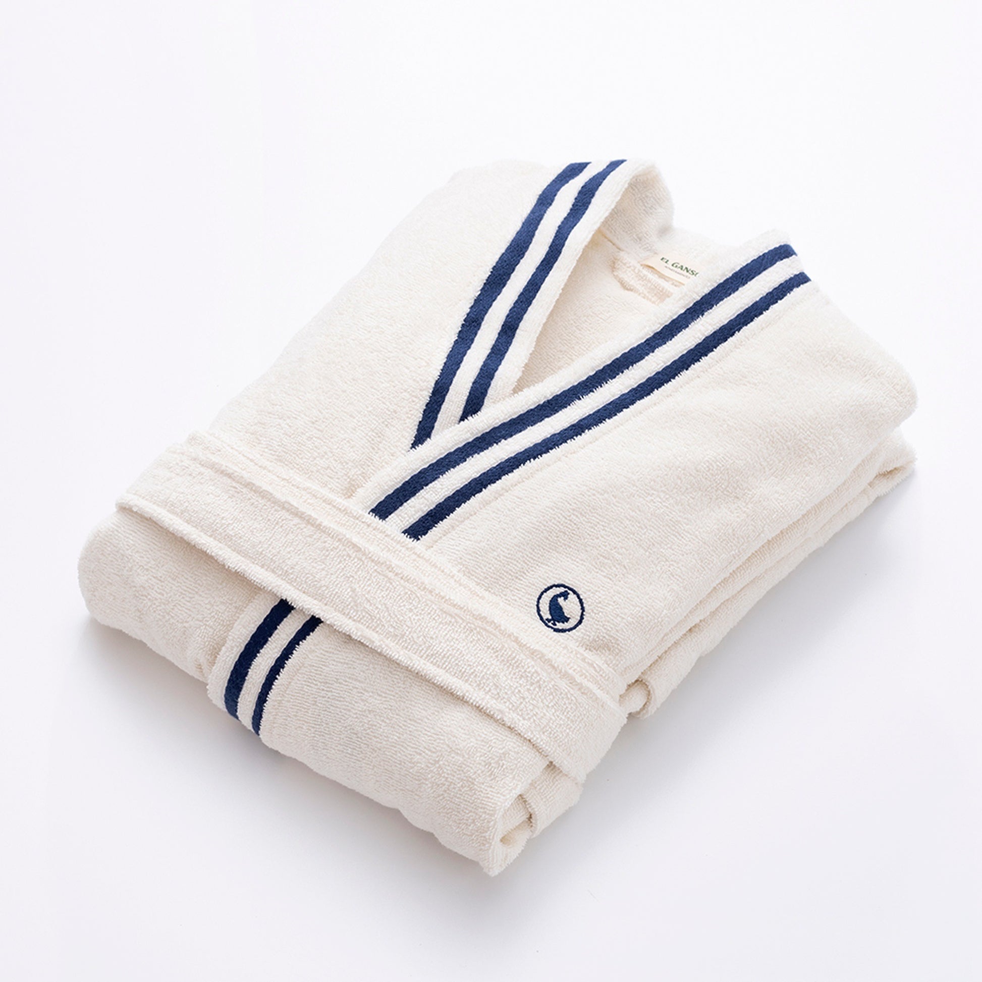 Albornoz Crudo S/m 320gsm 100% Algodón Con Logo Bordado El Ganso