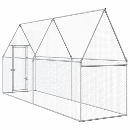 Vidaxl Jaula Para Gallinas Acero Galvanizado Plateado 400x100x190 Cm_5