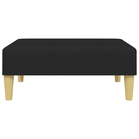 Sofá Cama De 2 Plazas Con Taburete Tela Negro / Vetonek_1
