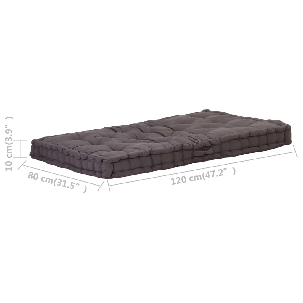 Vidaxl Cojín Para Palés Algodón Gris Antracita 120x80x10 Cm_2