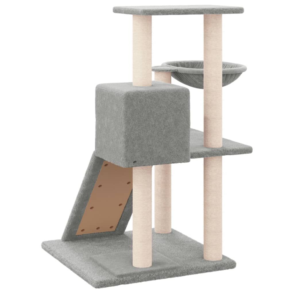 Vidaxl Rascador Para Gatos Con Postes De Sisal Gris Claro 82 Cm_4