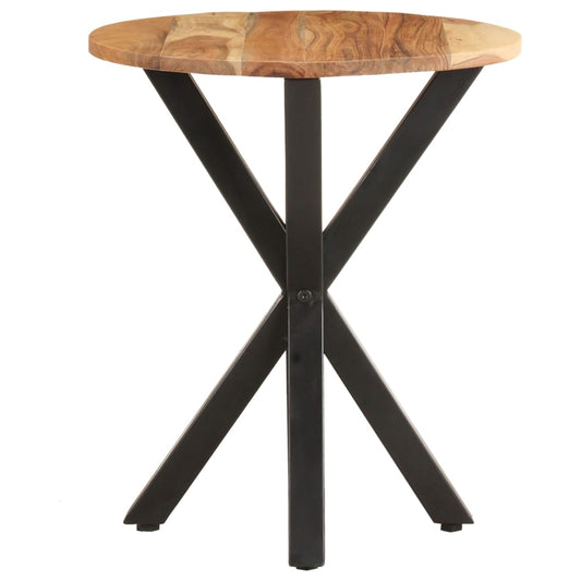 Mesa Auxiliar De Madera Maciza De Acacia 48x48x56 Cm_0