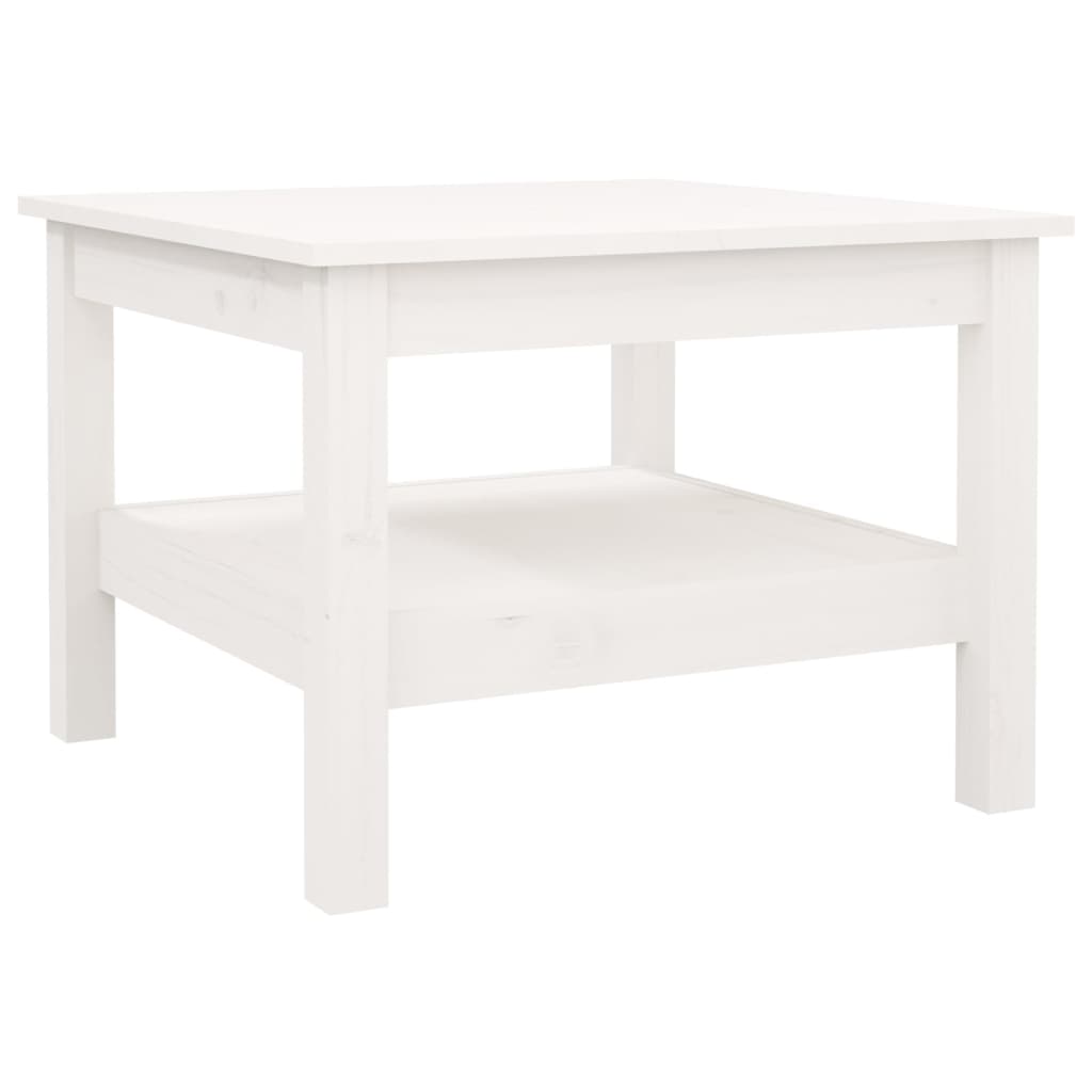 Mesa De Centro De Madera Maciza De Pino Blanco 55x55x40 Cm_0