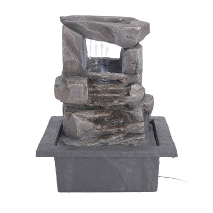 Well Home Fuente De Agua Con Diseño De 2 Piedras Y Luces Led 22x19x28cm_0