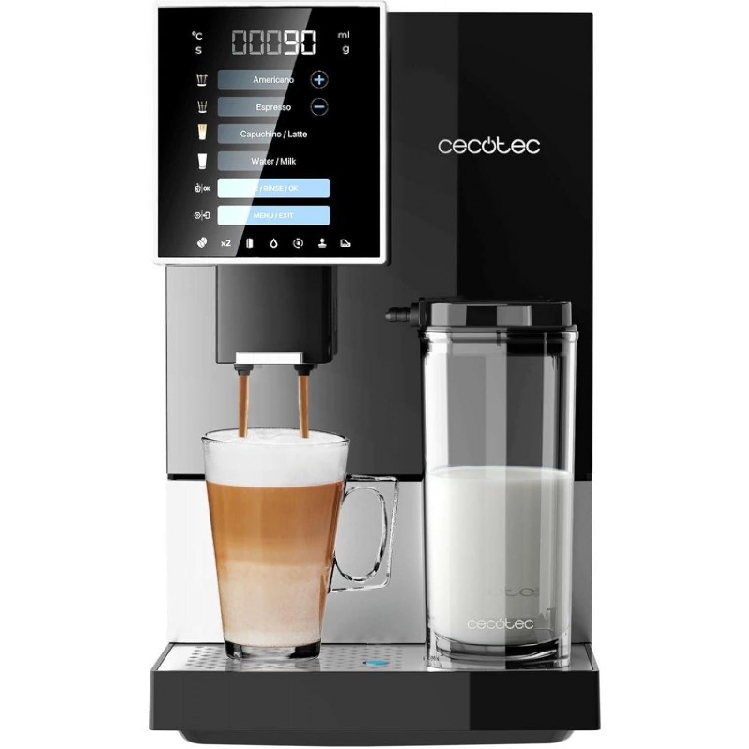 Cecotec Cafetera Superautomática Cremmaet Compactccino Black Silver_0