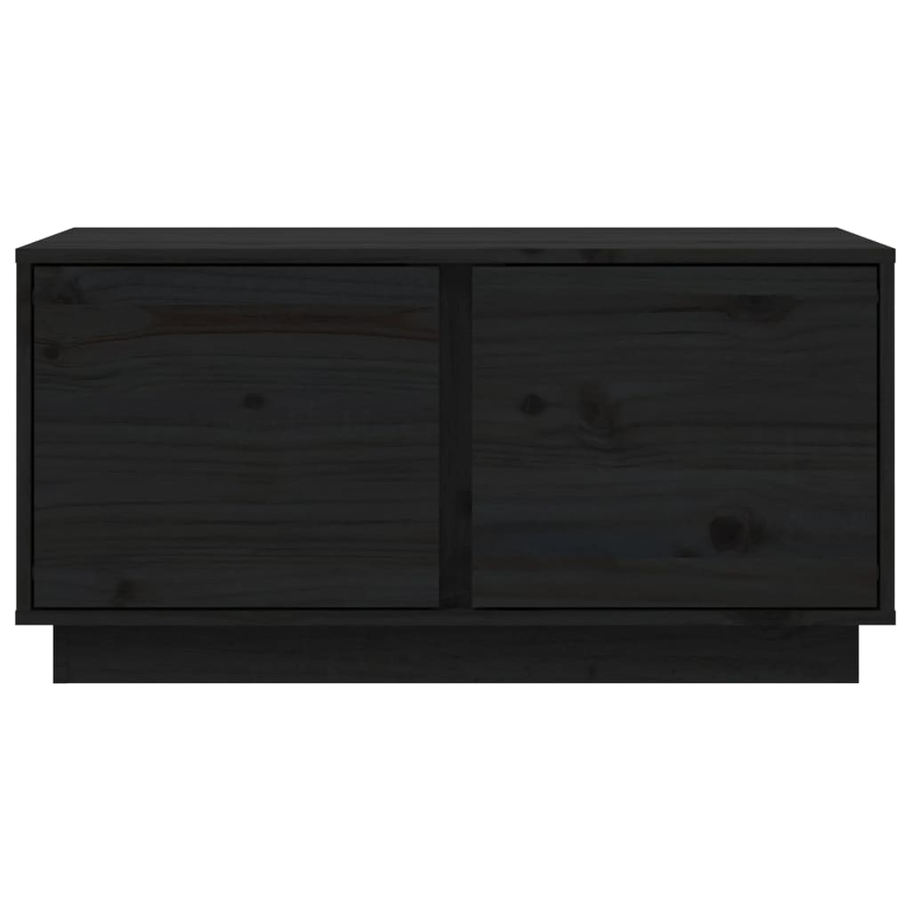 Mesa De Centro Madera Maciza De Pino Negro 80x50x40 Cm_4