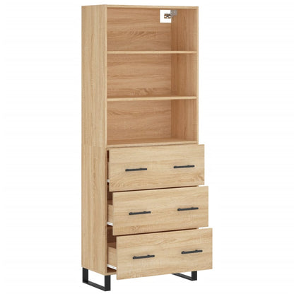 Aparador Alto Madera Contrachapada Color Roble 69,5x34x180 Cm_3