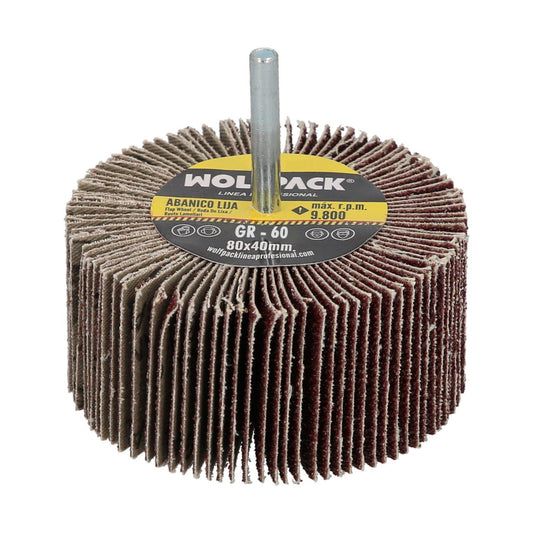 Abanico Lija Grano 60 Medida Ø 80 X 40 Mm. Disco Abrasivo Laminas, Ruedas Mil Hojas, Ruedas Abrasivas,lijado,desbaste,pulir