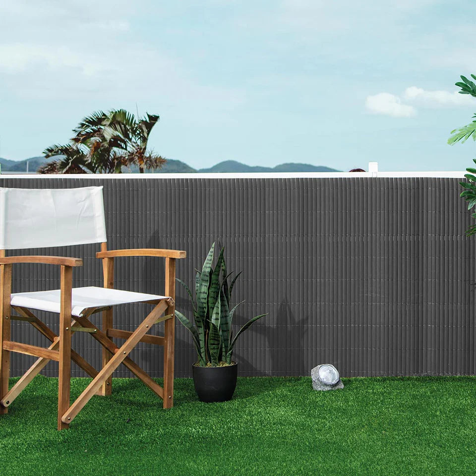 Pack Instalación Cañizo Pvc Lite 9 Metros Antracita 1,5x3 M_2