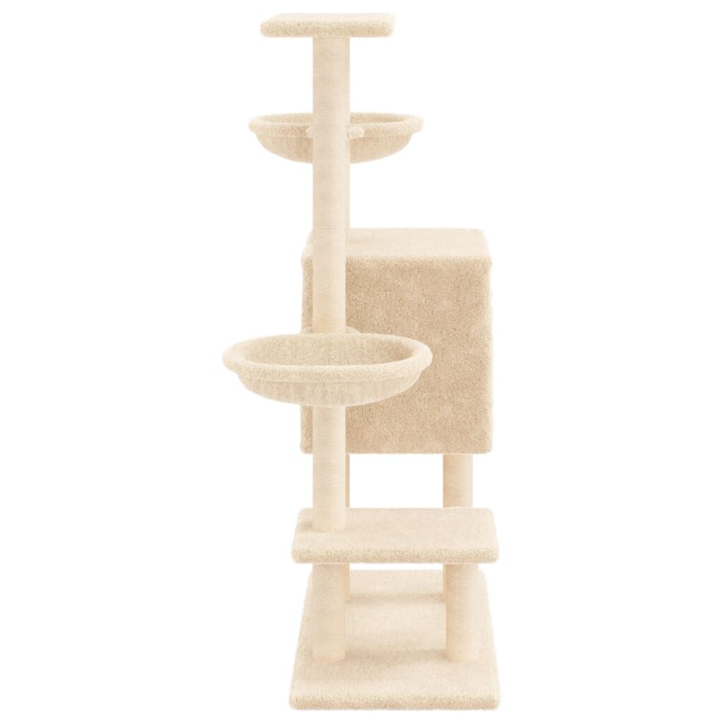 Vidaxl Rascador Para Gatos Con Postes De Sisal Color Crema 117 Cm_4