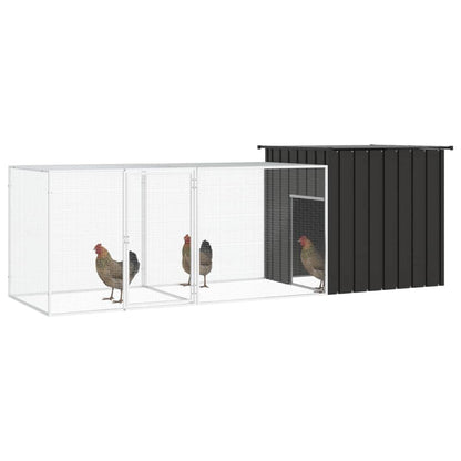 Vidaxl Jaula De Gallinas Acero Galvanizado Antracita 300x91x100 Cm_1