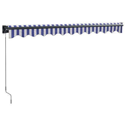 Toldo Retráctil Aluminio Y Tela Azul Y Blanco 3,5x2,5 M_5