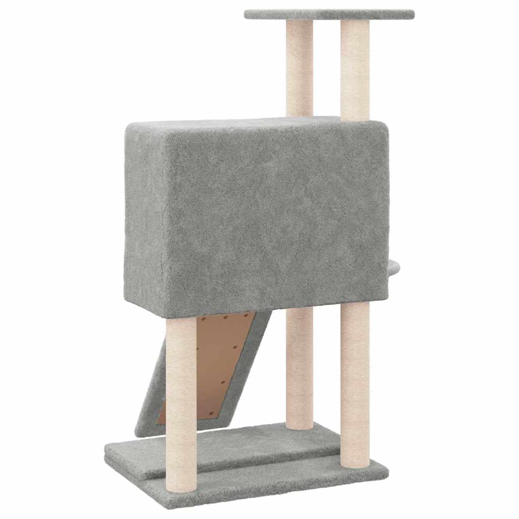 Rascador Para Gatos Con Postes De Sisal Gris Claro 96 Cm_4