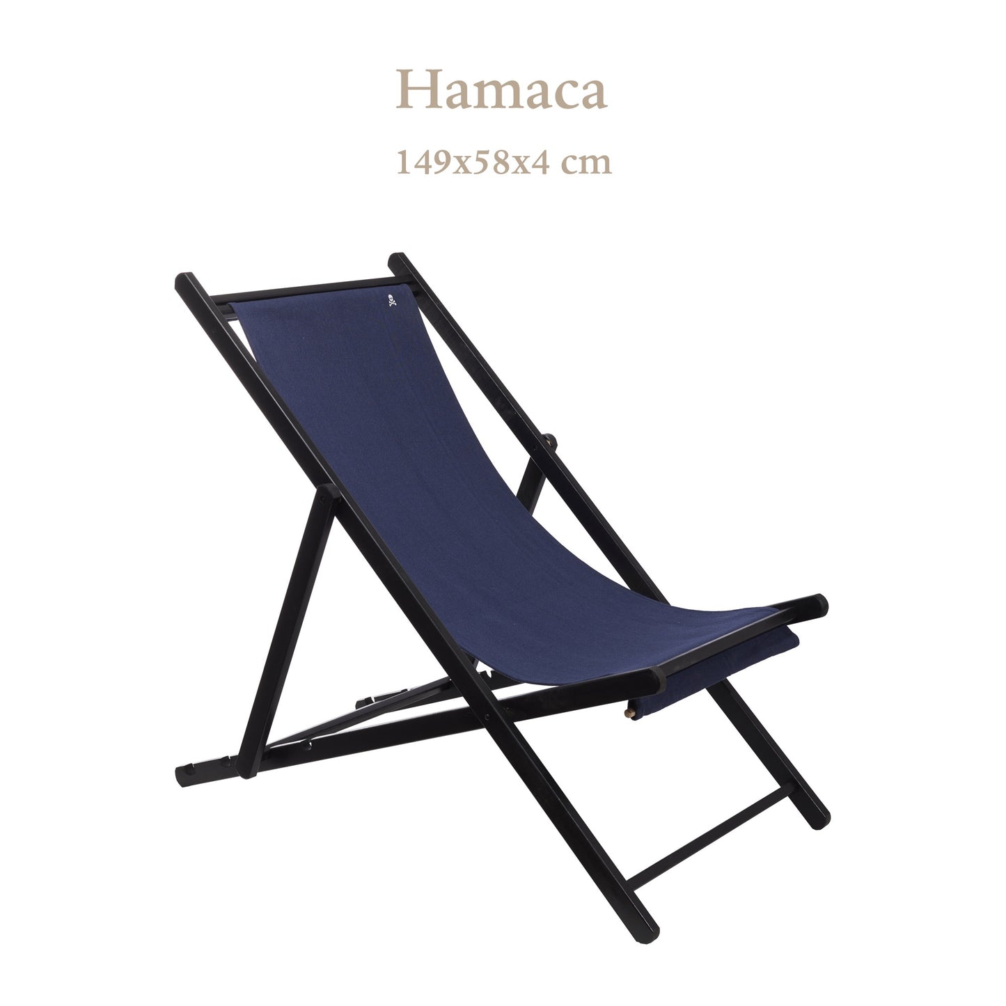 Hamaca Plegable De Madera De Haya Sin Brazos, Wengué Y Azul Oscuro - Scalpers_1
