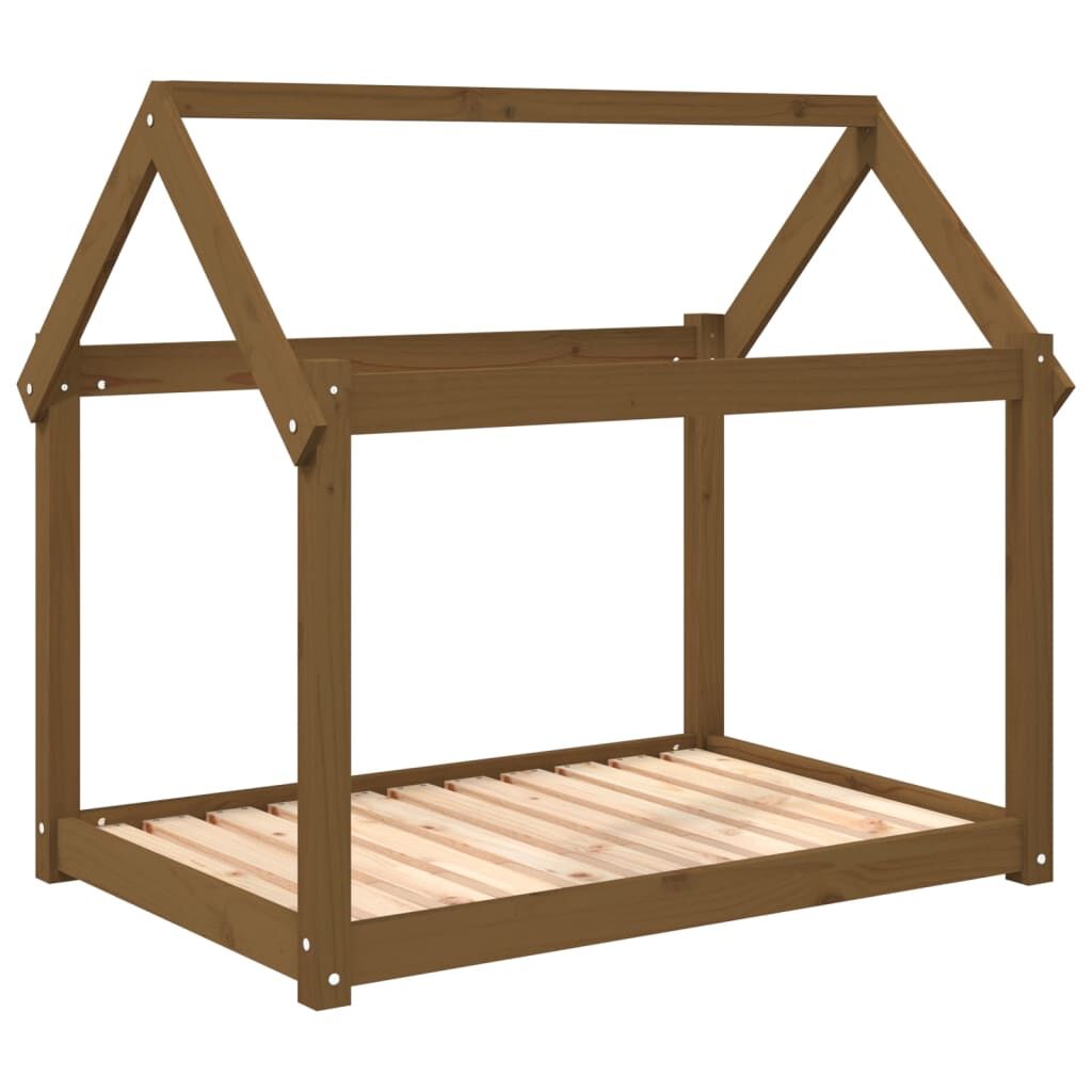Vidaxl Cama Para Perros Madera Maciza Pino Marrón Miel 101x70x90 Cm_0
