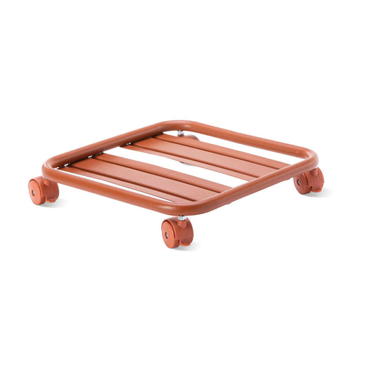Bandeja Cuadrada Con Ruedas Terracota 33cm_0