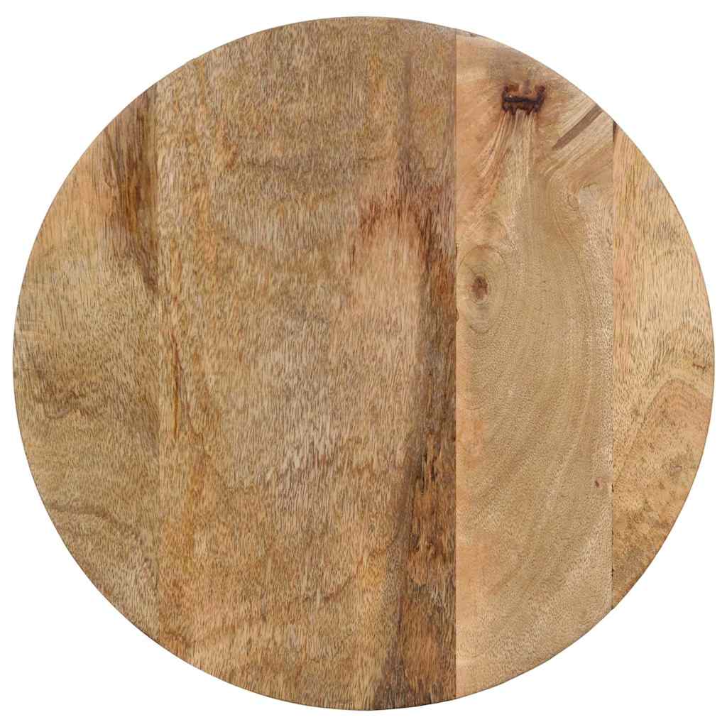 Mesa Auxiliar Madera Maciza De Mango Negra Ø37x45 Cm_2