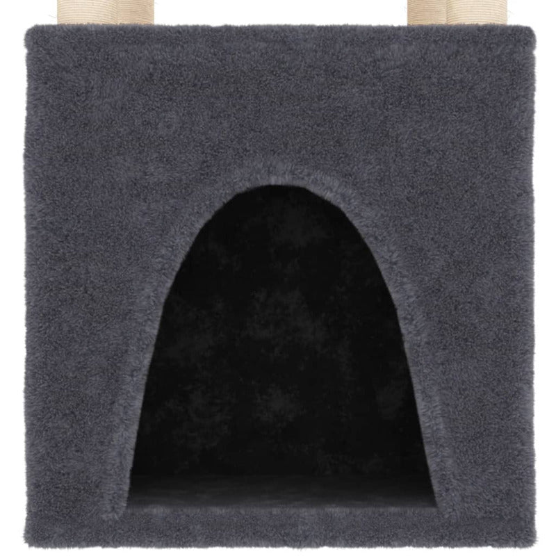 Vidaxl Rascador Para Gatos Con Postes De Sisal Gris Oscuro 147 Cm_5