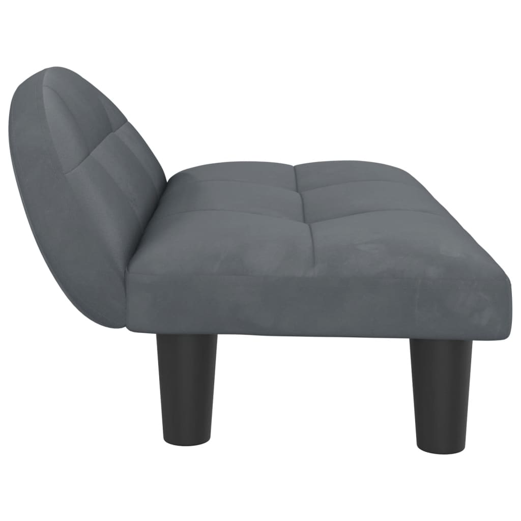 Cama Para Perros De Terciopelo Gris Oscuro 70x52x30 Cm / Vetonek_5