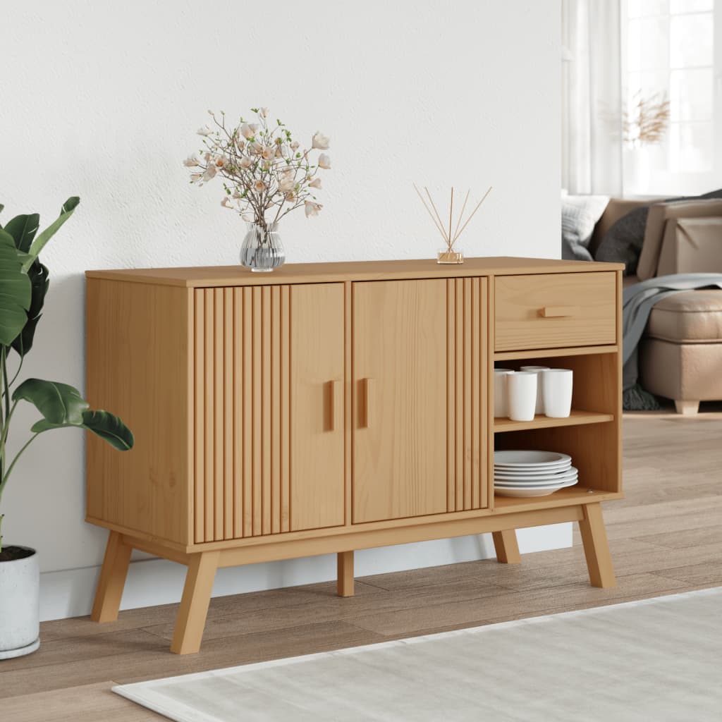 Aparador Olden Madera Maciza De Pino Marrón 114x43x73,5 Cm / Vetonek_1