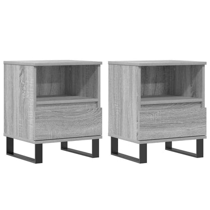 Mesita De Noche 2 Uds Madera Ingeniería Gris Sonoma 40x35x50 Cm_0