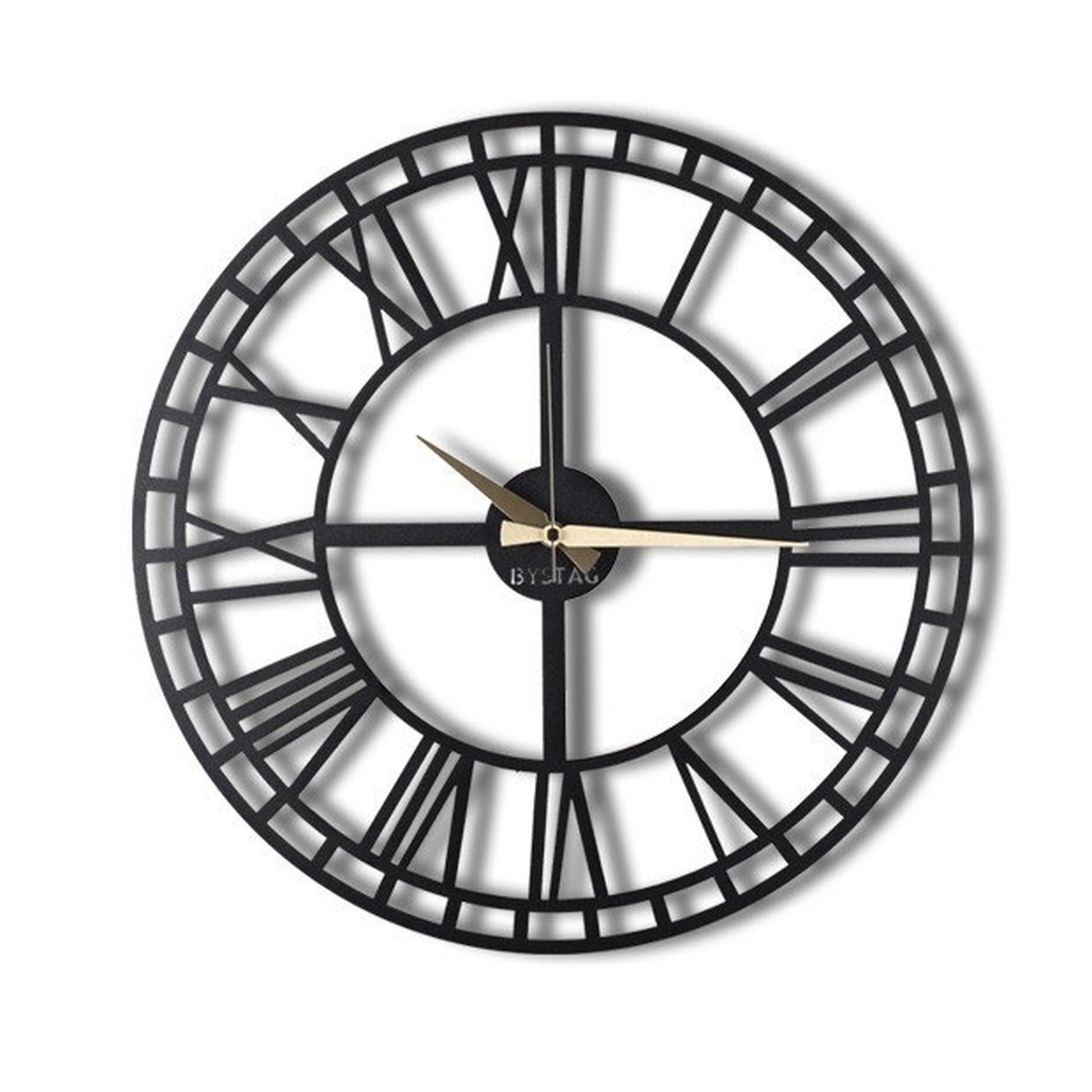 Reloj De Pared Metal Números Romanos 50x50_0
