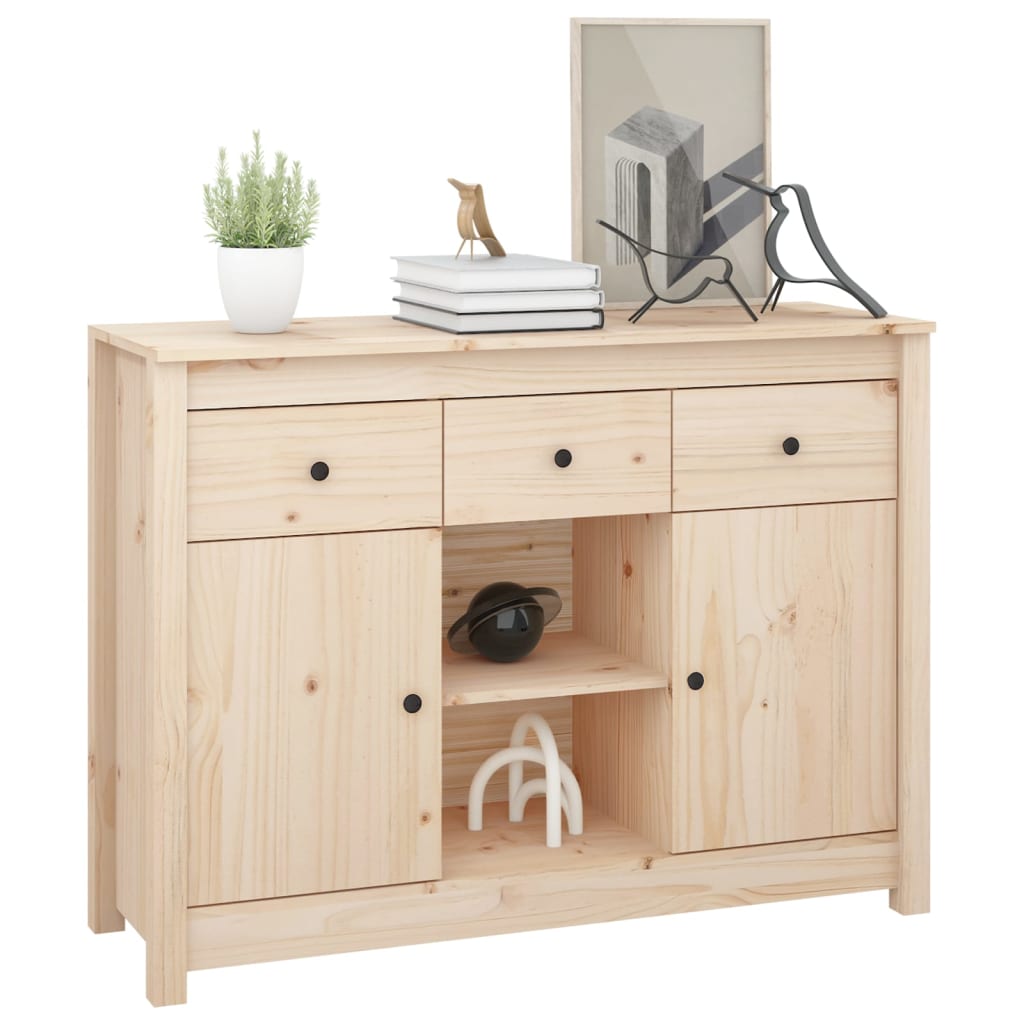 Aparador De Madera Maciza De Pino 100x35x74,5 Cm / Vetonek_4