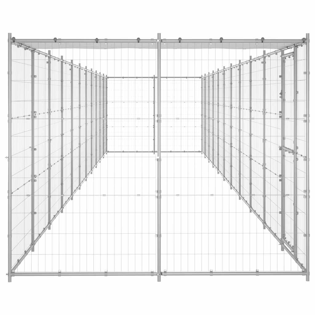 Perrera De Exterior De Acero Galvanizado Con Techo 26,62 M²_4
