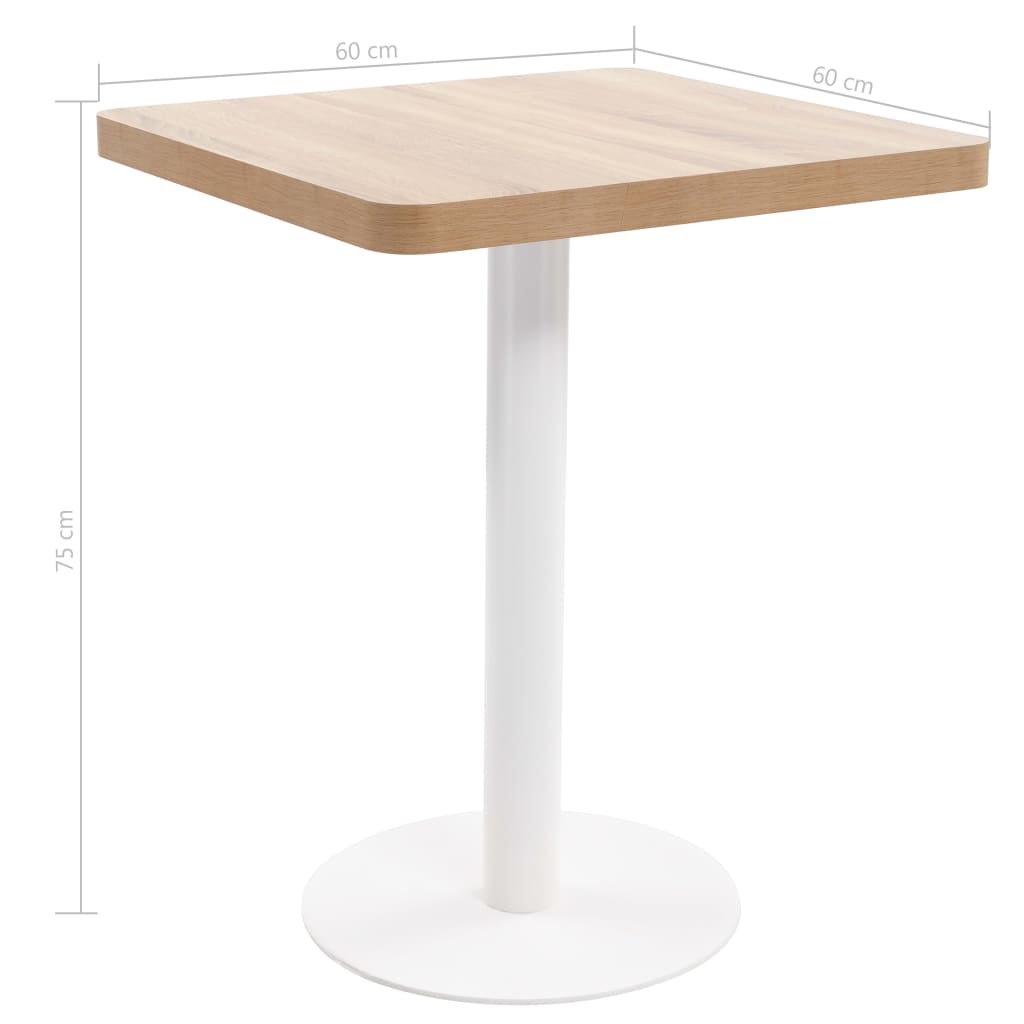 Mesa De Bistró Mdf Marrón Claro 60x60 Cm_4