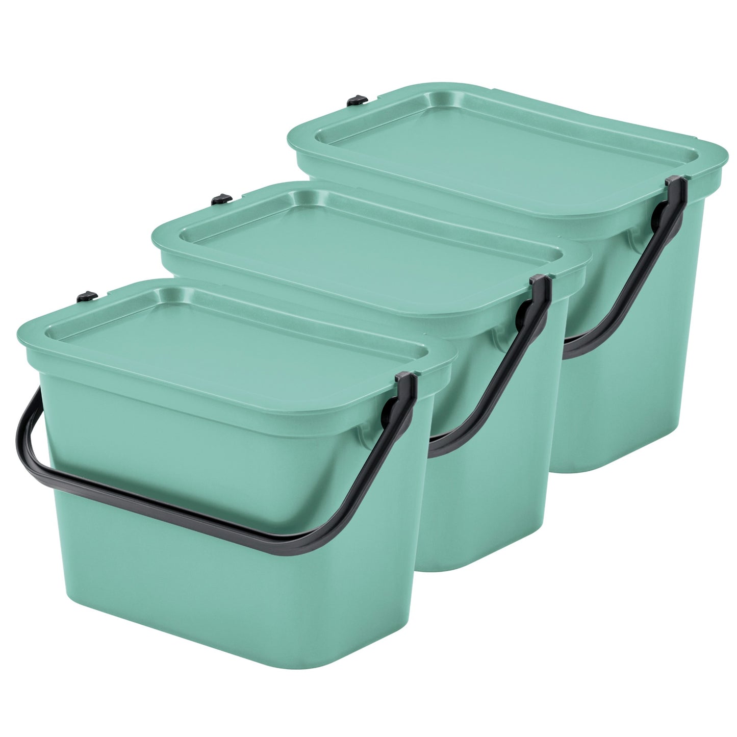 Set De 3 Papeleras moda 5l Salvia Con Asa_0