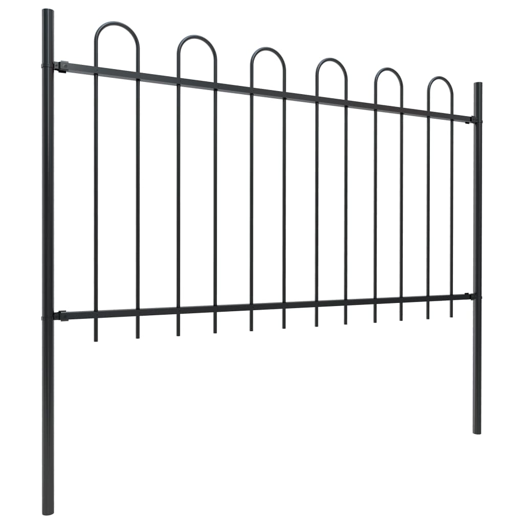 Valla De Jardín Con Puntas De Aro Acero Negro 8,5x1 M / Vetonek_2