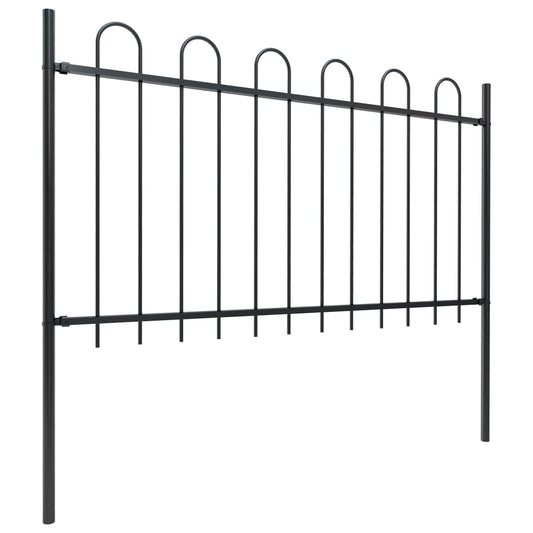 Valla De Jardín Con Puntas De Aro Acero Negro 5,1x1 M / Vetonek_0