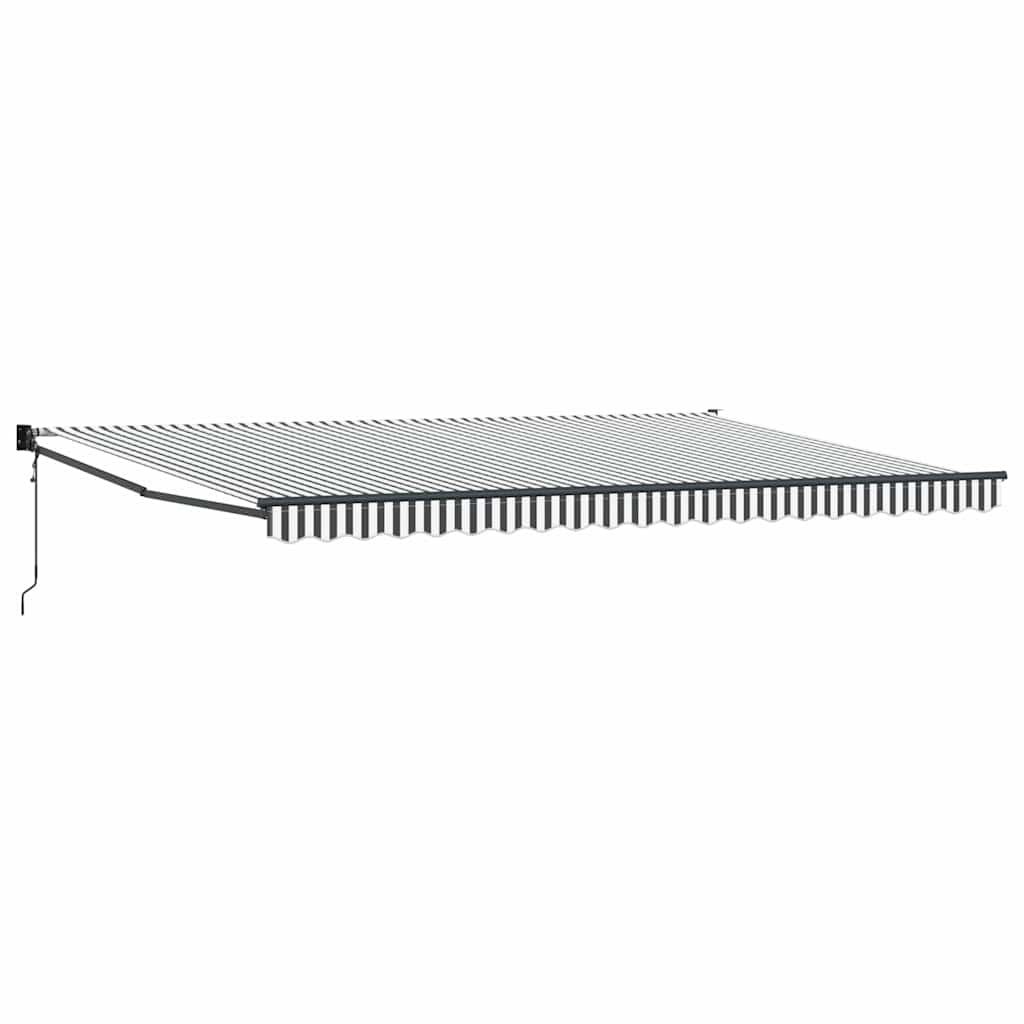 Toldo Retráctil Aluminio Y Tela Gris Antracita Y Blanco 5x3 M_0