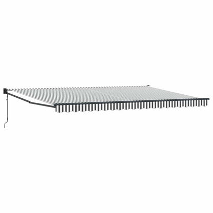 Toldo Retráctil Aluminio Y Tela Gris Antracita Y Blanco 5x3 M_0