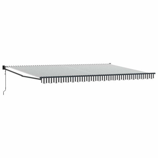 Toldo Retráctil Aluminio Y Tela Gris Antracita Y Blanco 5x3 M_0