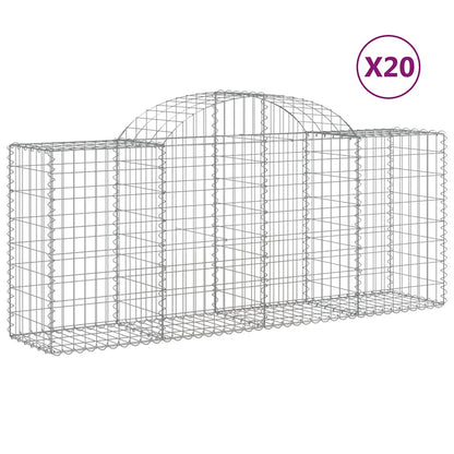 Cestas De Gaviones 20 Uds Forma De Arco Hierro 200x50x80/100 Cm_0