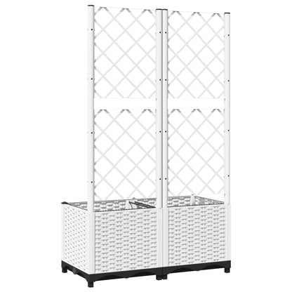 Jardinera Con Enrejado Pp Blanco 80x40x136 Cm_3