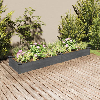 Jardinera Arriate Con Forro Madera Abeto Gris 240x60x25 Cm_1