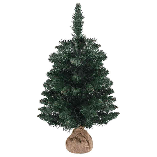 Vidaxl Árbol De Navidad Preiluminado Con Luces Y Soporte Verde 60 Cm_0