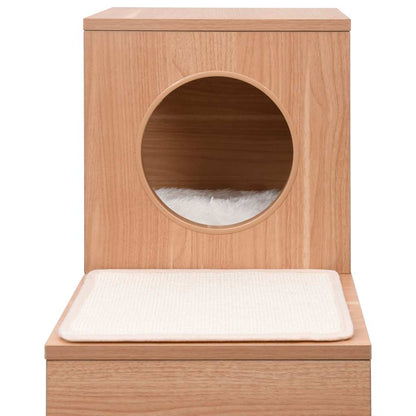 Bloque De Casas Para Gatos Con Alfombra Rascadora Sisal 100 Cm_5