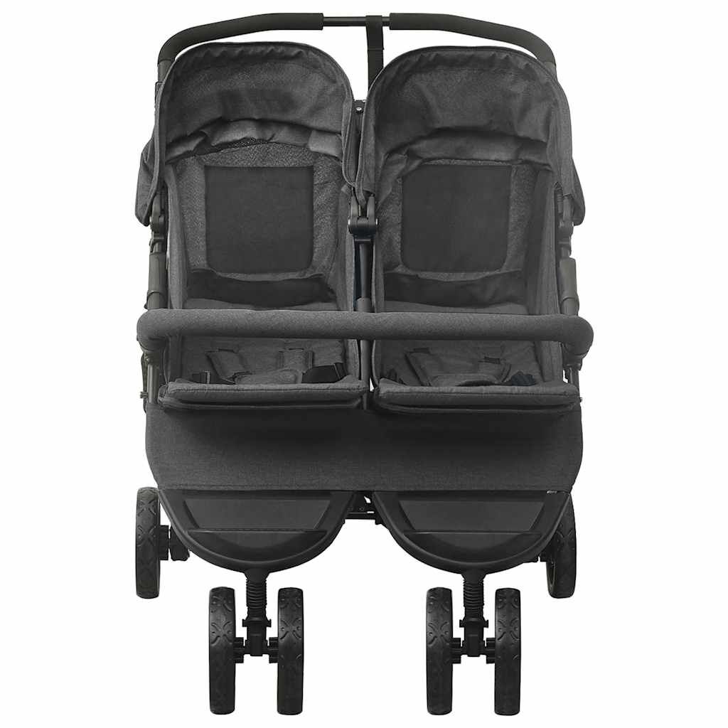 Vidaxl Carrito Para Gemelos De Acero Gris Antracita_1