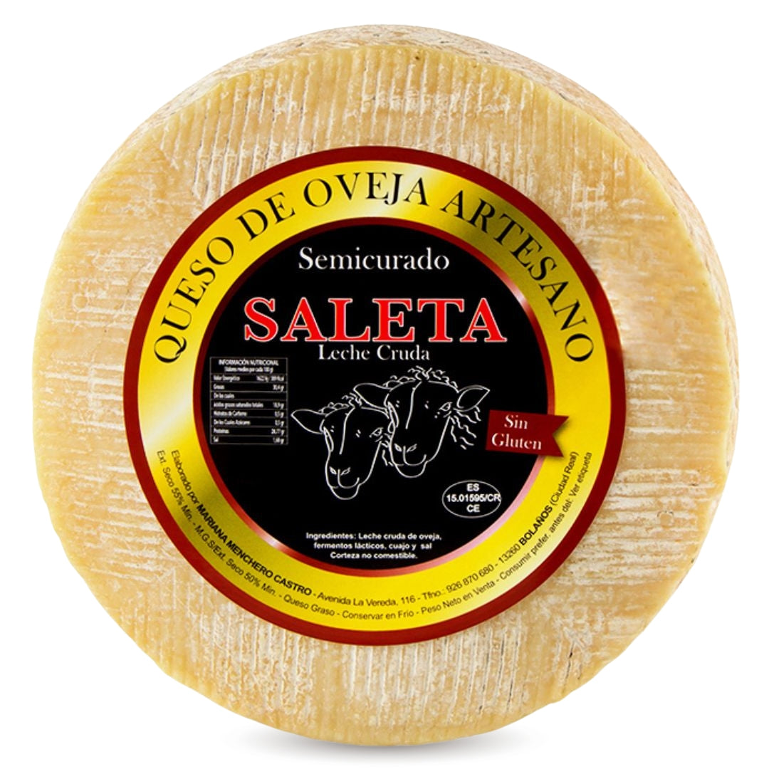 Saleta® Queso Semicurado Entero De Oveja (2,3 Kg) | Elaboración Artesana Quesos De La Mancha_0
